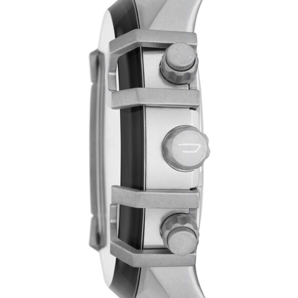 NWT DIESEL Men's Diesel Griffed Chronograph Black Leather Watch 48mm - Picture 2 of 3